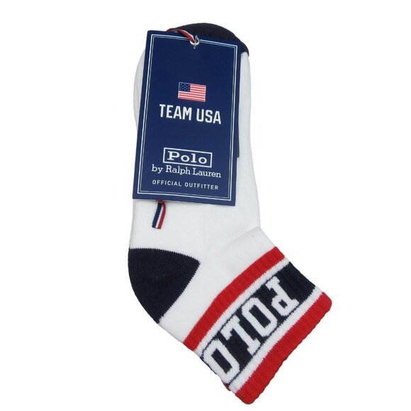 Polo Ralph Lauren USA Polo Quarter Low Socks Mens Size 6-12.5 (1 PAIR) NEW - Picture 1 of 9
